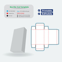 Box packaging die cut template design with 3d mockup