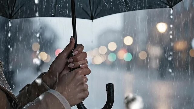 man with umbrella in rain