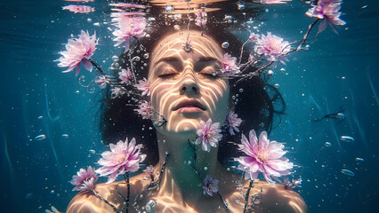 Young Woman Underwater