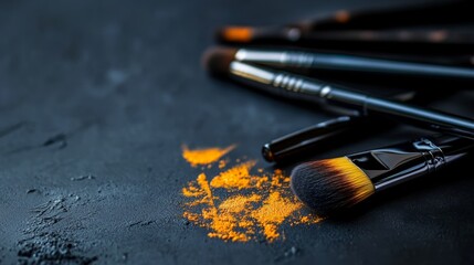 Fototapeta premium Makeup application process beauty studio photography professional setup close-up view creative artistry techniques