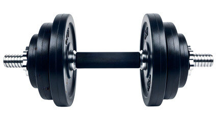 Fototapeta premium Dumbbell with weights isolated on transparent background