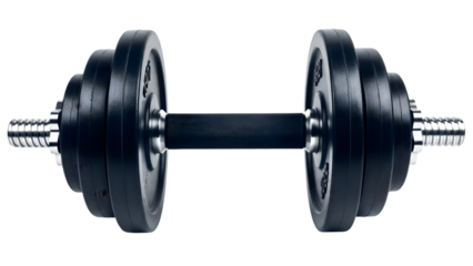 Dumbbell with weights isolated on transparent background
