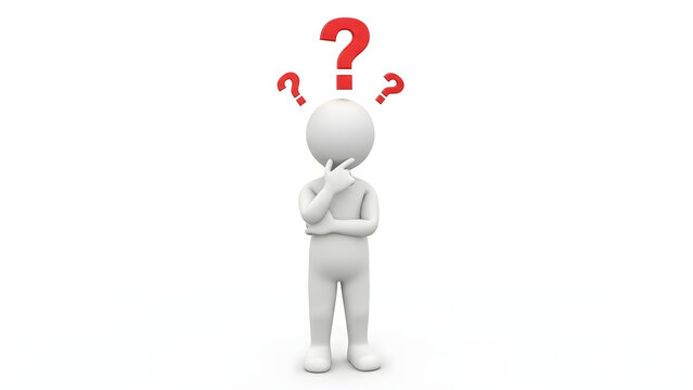 A thinking person with question marks floating above their head symbolizing confusion and indecision