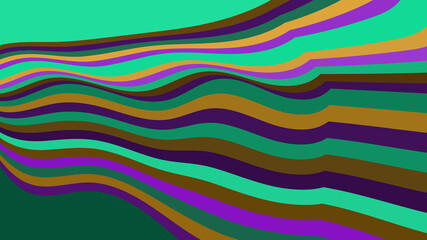 Wavy Lines Background - Vibrant Green, Purple, and Brown Abstract Pattern for Modern Designs
