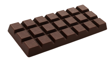 Chocolate bar with squares transparent background cutout png
