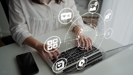 Concept of social media revolutionizes digital communication. This platform enables global connectivity, enhancing social media strategies for effective marketing and engagement. Funnel