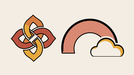 Obraz premium Elegant Celtic Knot and Modern Cloud Illustration, Symbolizing Tradition and Innovation in Digital Design