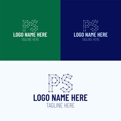 Modern PS Initial Logo &ndash; Connected Dots and Lines in Vector Format for Science and Technology Brands