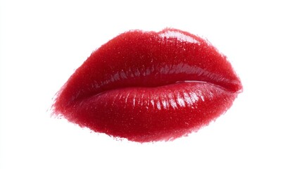 Beautiful red lips with glossy finish. The image highlights the vibrance of color and smooth texture. Perfect for cosmetic advertising or beauty blogs. Captures elegance and attraction. AI