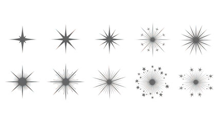 Gradient starburst and snowflake evolution graphic collection