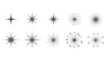 Gradient starburst and snowflake evolution graphic collection