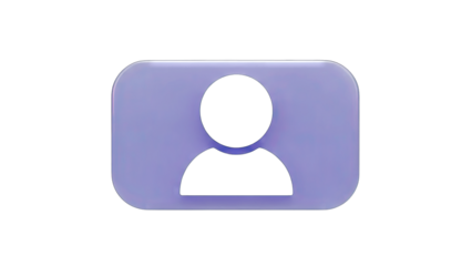 3D User Icon on Purple Background