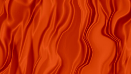 Vibrant Orange Abstract Flowing Fabric Texture background