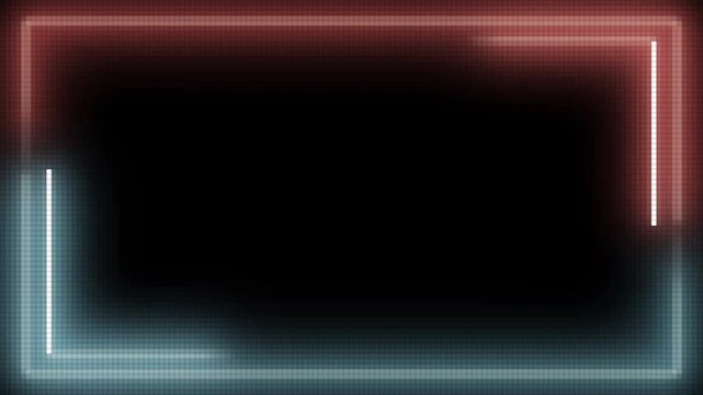 Futuristic Neon Frame Background With Dark Center And Digital Glow