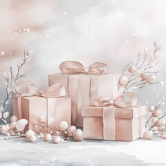 christmas gift box with snowflakes