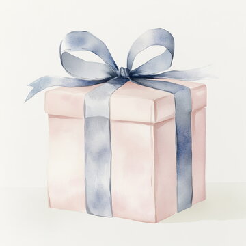 blue gift box with ribbon