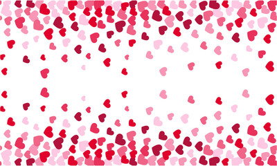 PNG image of Falling red and pink hearts scatter across a creating a romantic and festive border design for valentines day celebrations on transparent background
