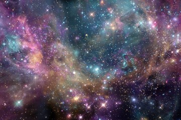 Fototapeta premium cosmic starfield with colorful galaxies and sparkling stars