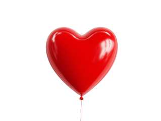 Red Heart Balloon isolated on a transparent background