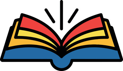 open book logo colorful education reading knowledge.