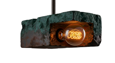 Modern pendant lamp with a unique design isolated on transparent background