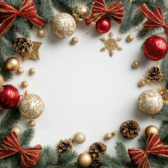 Christmas decoration on white background