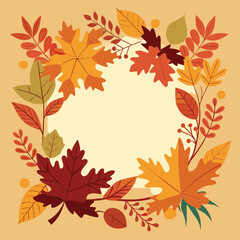 Obraz premium Autumn leaves border design