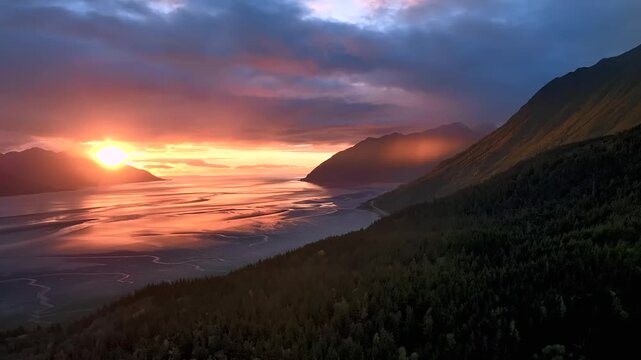 Sunset over Turnagain Arm, Alaska