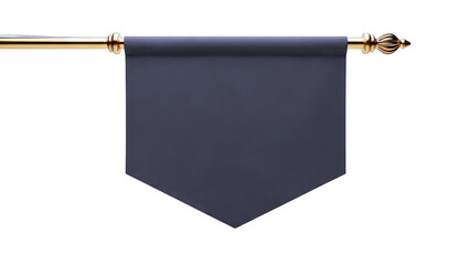 Blank Banner Hanging on Golden Rod, Isolated