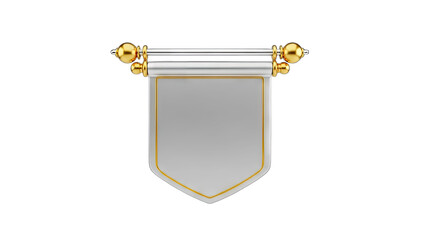 Blank Banner with Gold Accents on White Background