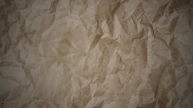 Crumpled Brown Kraft Paper Texture Background With Natural Wrinkles