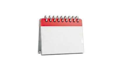Blank Calendar on White Background