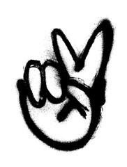Victory Fingers Grunge Spray Paint And Brush Stroke Vector