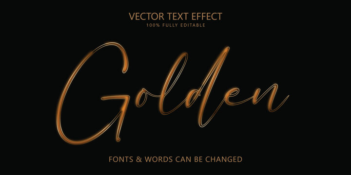 Luxury gold editable text effect, Script elegant gold text style