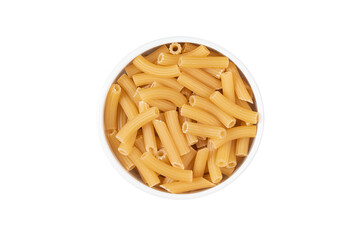 A bowl of pasta with yellow noodles