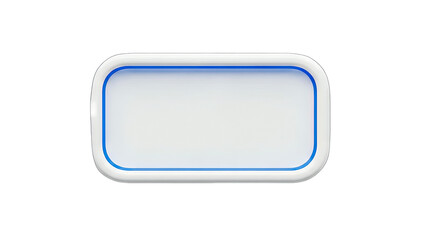 Blank Rectangular Sign with Blue Border on White Background