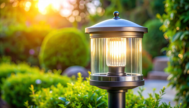 Lampa ogrodowa w ogrodzie