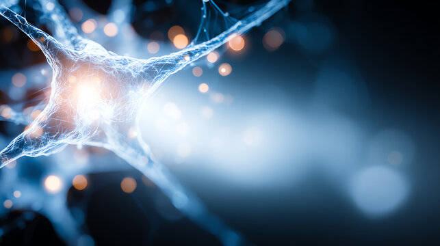 A close-up view of neurons, showcasing the intricate connections and vibrant synapses that form the basis of communication in the brain.