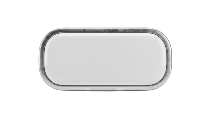 Blank Signboard with Metallic Frame on White Background