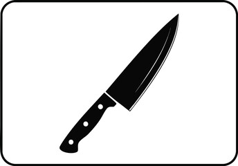 Precision Cut A Bold Black and White Knife Illustration for Culinary Designs