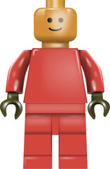 Fototapeta premium Lego Classic Toy Brick Minifigure Set – Color-Changeable Vector Character Illustration Racer Outfit