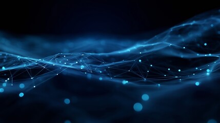 Dynamic Blue Waves of Light Representing Complex Data Structures and Connectivity in a Digital Universe