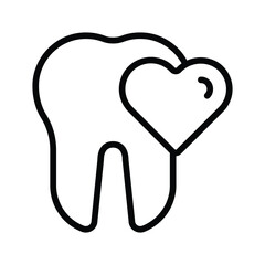Obraz premium Tooth heart icon