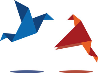 vector illustration of origami bird concept
