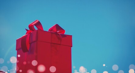 Red gift box with ribbon celebrating special occasion