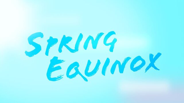 Blue Sky with Sunshine, Lens Flares and Spring Equinox Title
