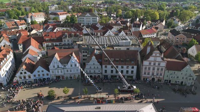 A Bavarian festival to celebrate the May pole holiday to put up the tree 