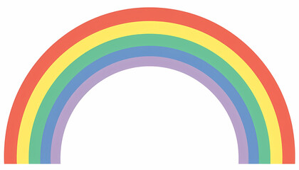 Obraz premium Simple Rainbow Arc on White Background