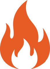 Orange Fire Icon with Flickering Flames for Modern Design