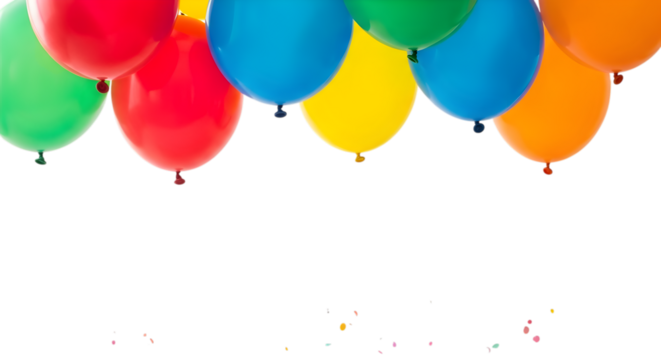Colorful balloons isolated on transparent background - Powered by Adobe